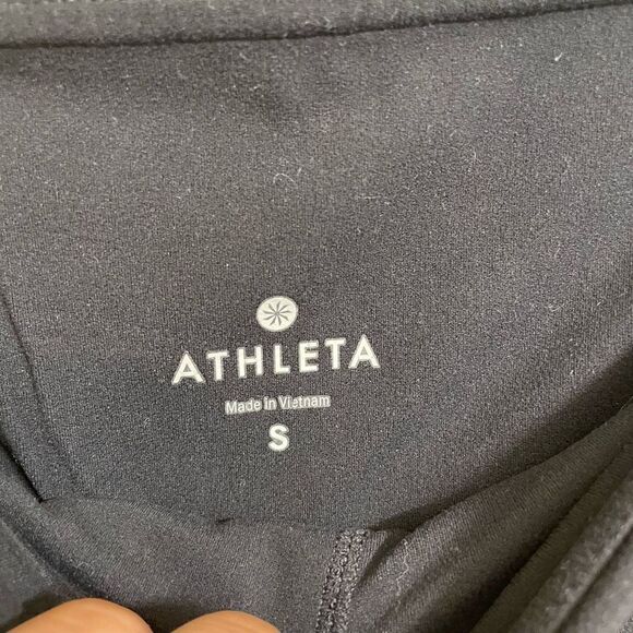 Athleta Black High Rise Peekaboo Mesh 7/8 Leggings, Small - Picture 6 of 10